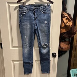 Old Navy Women's Distressed Skinny Jeans - Blue